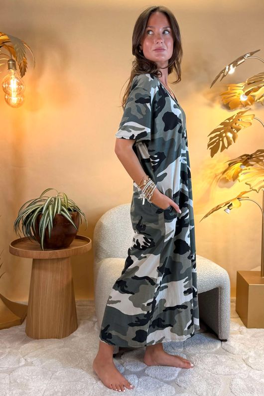 Made in Italy Seven Nations T Shirt Dress Camo /36 =